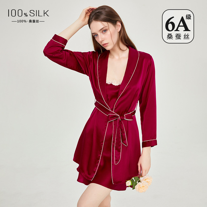 Robe Silk Women - 19mm Silk Robe and Nightgown 100%