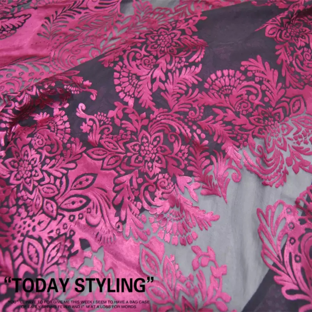 Fashion Large Pink Flower Desi - Robe Silk Women review and price