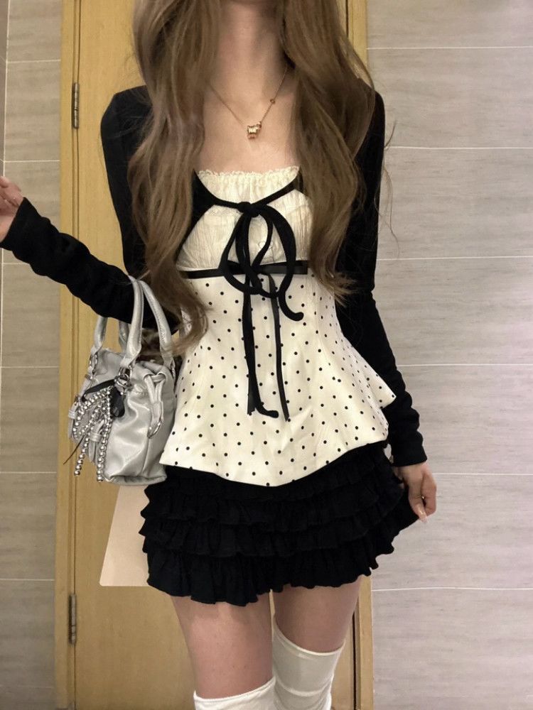Korean Fashion Polka Dots Lace - Cami Top Lace review and price