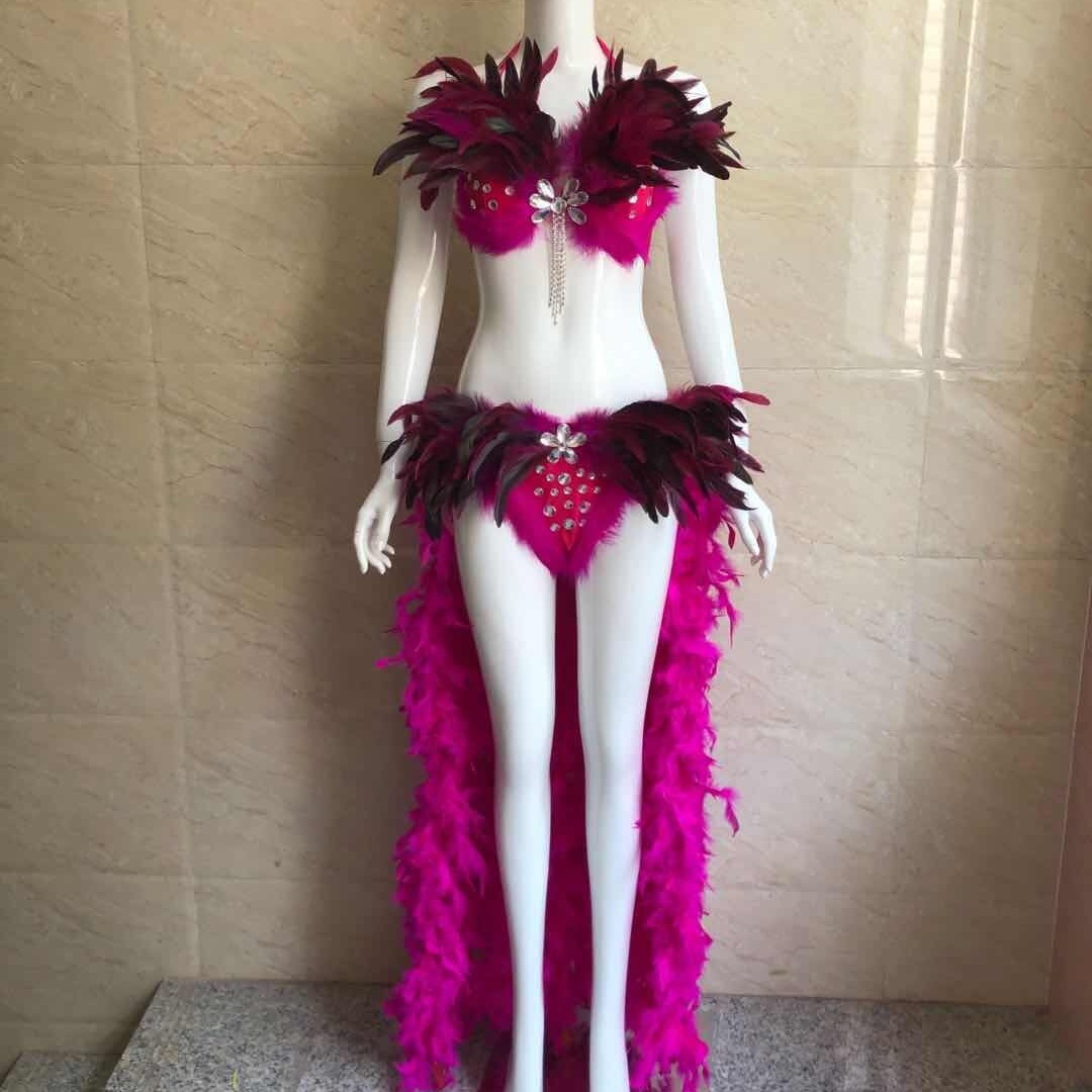 Women Feather Bikini Costume R - Thong Bikini Women review and price