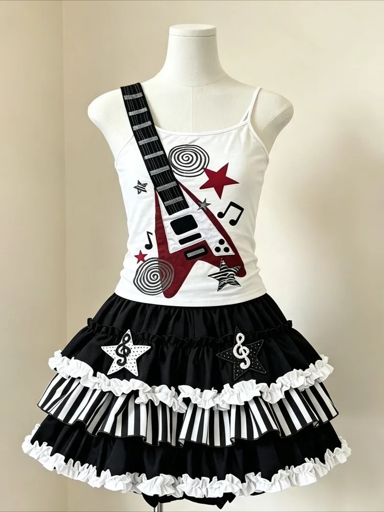 Retro 2000s Harajuku Two Piece - Cami Top Lace review and price